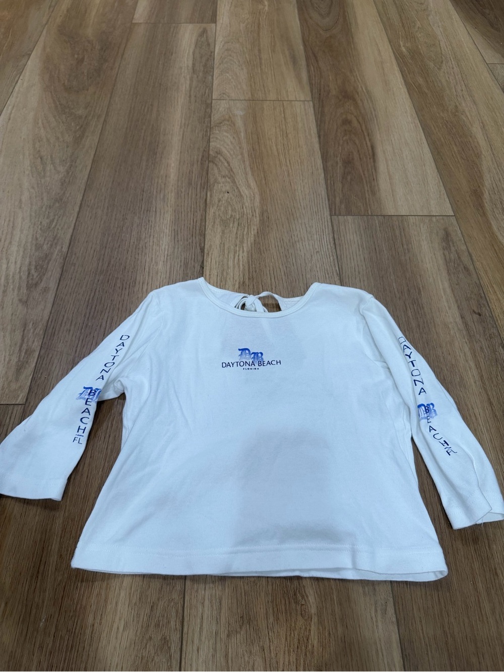 Y2K White 3/4 Long-Sleeve Daytona Beach